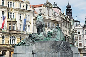 Jan Hus monument, Old town square in Prague