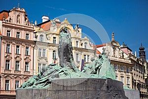 Jan Hus monument in Prague photo