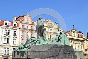 Jan Hus statue in Staremesto Namesti in Prague