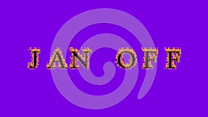 Jan Off fire text effect violet background