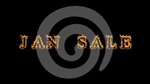 Jan Sale fire text effect black background