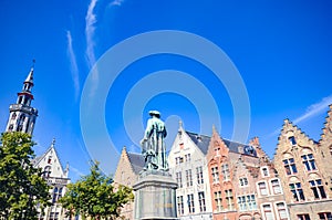 Jan Van Eyck Square in Bruges, Belgium