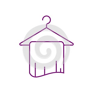 Jand towel and hanger. Vector illustration decorative design