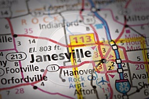 Janesville, Wisconsin on map