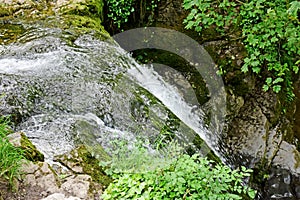 Janet`s Foss Waterfall and Gordale Beck, near Malham Cove, Yorkshire Dales, England, UK