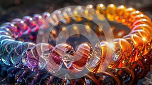 an intricate, 3D representation of Helicoidal Classification, futuristic background with rainbow colors photo
