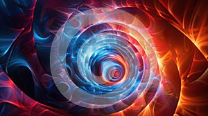 an intricate, 3D representation of Helicoidal Classification, futuristic background with rainbow colors photo