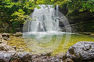 Janets Foss near to Gordale Scar in Malhamdale in North Yorkshire