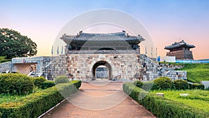 Janganmun Gate of Hwaseong Fortress, the Unesco World Heritage in Suwon, South Korea