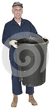 Janitor, Garbage, Trash, Rubbish Man Isolated photo