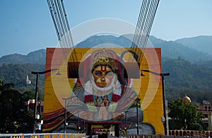 Janki Jhula bridge, Rishikesh, India. The river Ganges