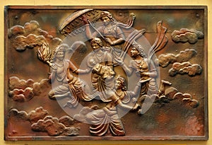 Janmakalyanaka: Birth celebration of Indra carrying Bhagavan to Mount Meru photo