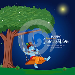 Happy janamashtami banner design