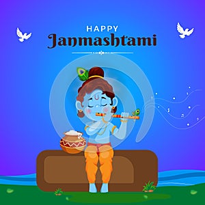 Happy janamashtami banner design