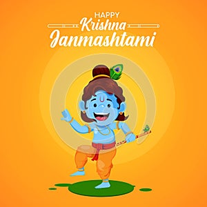 Happy  krishna janamashtami of banner design
