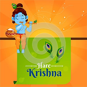 Happy Krishna Janmashtami banner design photo