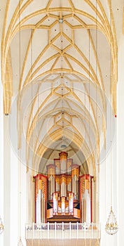 Jann organ and ceiling in Frauenkirche cathedral in Munich, Germ photo