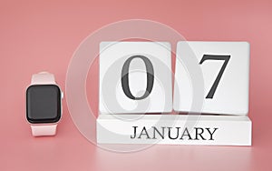 January 07 day of month. Calendar for those who keep track of time. Winter season