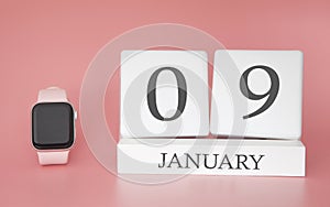 January 09 day of month. Calendar for those who keep track of time. Winter season