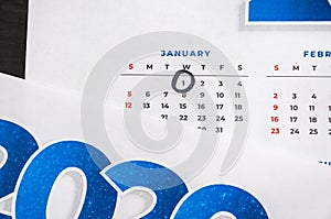 January 1 is indicated on the calendar.