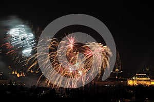 JANUARY 1: Prague New Year's Firework 2013 on January 1, 2013, in Prague, Czech Republic.