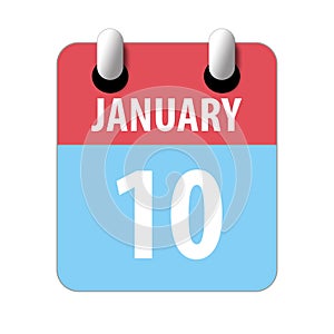 january 10th. Day 10 of month,Simple calendar icon on white background. Planning. Time management. Set of calendar icons for web