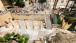 January 14, 2023, Jerusalem, Israel: Ancient Columns of Roman Empire in Center of Old City