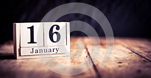 January 16th, 16 January,  Sixteenth of January, calendar month - date or anniversary or birthday