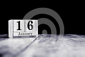 January 16th, 16 January, Sixteenth of January, calendar month - date or anniversary or birthday