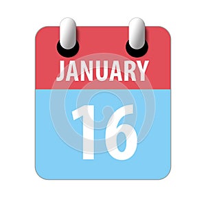 january 16th. Day 16 of month,Simple calendar icon on white background. Planning. Time management. Set of calendar icons for web