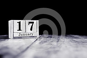 January 17th, 17 January, Seventeenth of January, calendar month - date or anniversary or birthday