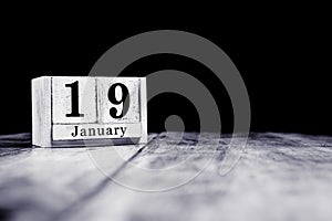 January 19th, 19 January, Nineteenth of January, calendar month - date or anniversary or birthday