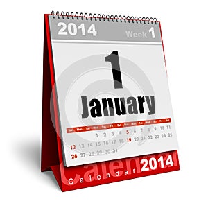 January 2014 calendar