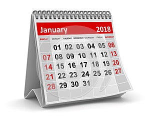 January 2018 - Calendar