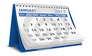 January 2019 calendar