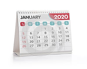 January 2020 Desktop Calendar