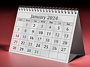 January 2023 calendar. One page of the annual business desk monthly calendar