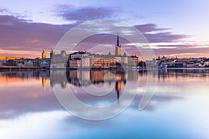 January 21, 2017: Panorama of the old town of Stockholm taken fr