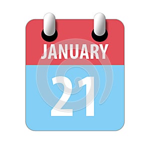january 21st. Day 20 of month,Simple calendar icon on white background. Planning. Time management. Set of calendar icons for web
