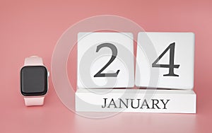 January 24 day of month. Calendar for those who keep track of time. Winter season