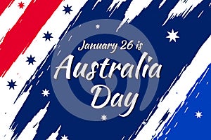 January 26 is celebrated as Austrlia Day in Australia, colorful brush strokes with typography on it