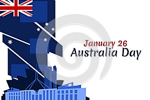 January 26, Happy Australia Day Vector Illustration.