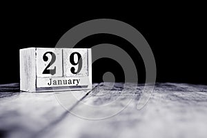 January 29th, 29 January, Twenty Ninth of January, calendar month - date or anniversary or birthday