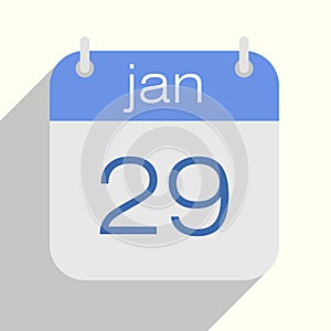 January 29th calendar vector illustration