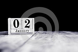 January 2nd, 2 January, Second of January, calendar month - date or anniversary or birthday