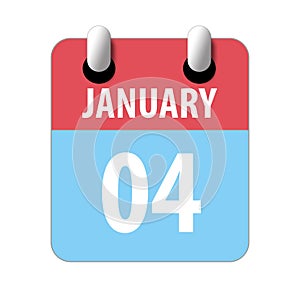 january 4th. Day 4 of month,Simple calendar icon on white background. Planning. Time management. Set of calendar icons for web