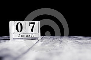 January 7th, 7 January, Seventh of January, calendar month - date or anniversary or birthday