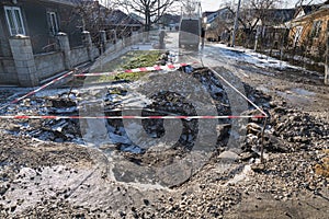 January 21, 2021 Balti or Beltsy Moldova, Bad roads. Illustrative editorial