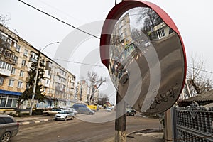 January 27, 2021 Balti Moldova special convex mirror for the convenience of drivers at intersections