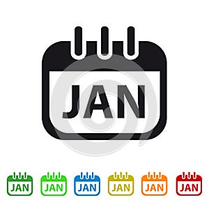 January Calendar Icon - Colorful Vector symbol